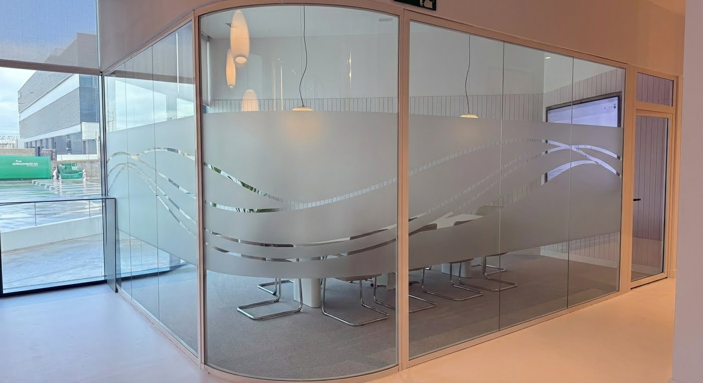 Sala de reuniones — vinilo esmerilado decorativo